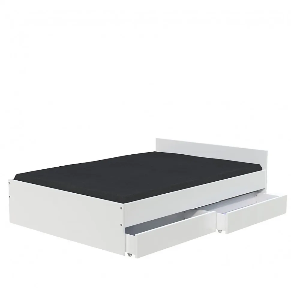 Lit KAPPA 160x200 cm + 2 tiroirs / Blanc