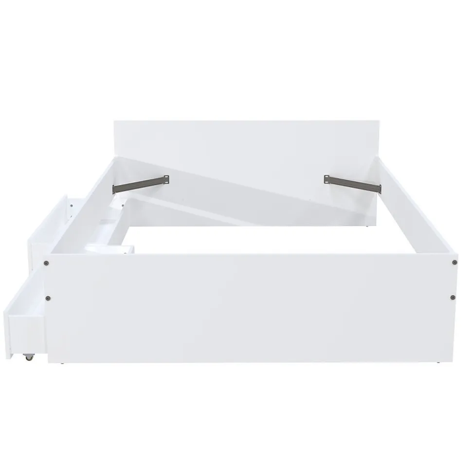 Lit KAPPA 140x190 cm + 2 tiroirs / Blanc