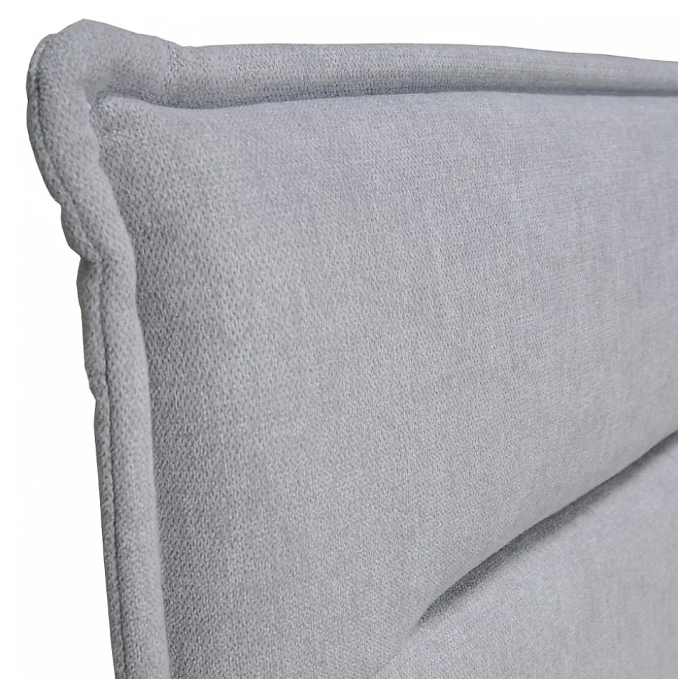 Lit LACANAU 140x190 + sommier / Gris clair