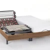 Lit électrique de relaxation lattes et plots + matelas accueil latex - 2 x 90 x 200 cm - Chêne - PANDORA II de YSMÉE