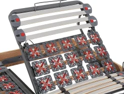 Lit électrique de relaxation lattes et plots + matelas accueil latex - 2 x 90 x 200 cm - Chêne - PANDORA II de YSMÉE