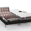 Lit électrique de relaxation tout plots + matelas 100% latex 3 zones - 2 x 70 x 190 cm - Noir - JUPITER de YSMÉE