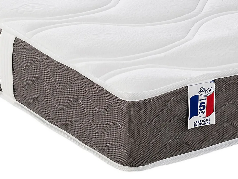 Lit électrique de relaxation tout plots + matelas 100% latex 3 zones - 2 x 70 x 190 cm - Noir - JUPITER de YSMÉE