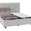 Lit électrique de relaxation déco tout plots + matelas ressorts ensachés et mémoire de forme - 2 x 70 x 190 cm - Tissu - Gris -