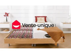 Lit électrique de relaxation tout plots + matelas mémoire de forme et bambou - 2 x 90 x 200 cm - Noir - LYSIS III de NATUREA