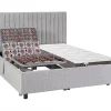 Lit électrique de relaxation déco tout plots + matelas 100% latex 3 zones - 2 x 70 x 190 cm - Tissu - Gris - TIARI de YSMÉE