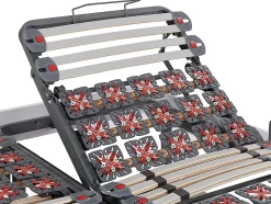 Lit électrique de relaxation lattes et plots + matelas accueil latex - 2 x 80 x 200 cm - Blanc - PANDORA II de YSMÉE