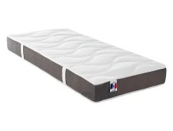 Lit électrique de relaxation lattes et plots + matelas 100% latex 3 zones - 2 x 80 x 200 cm - Blanc - MENELAS de YSMÉE