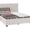 Lit électrique de relaxation déco tout plots + matelas 100% latex 3 zones - 2 x 80 x 200 cm - Tissu - Beige - TIARI de YSMÉE
