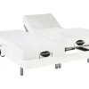 Lit électrique de relaxation tout plots + matelas mémoire de forme et bambou - 2 x 80 x 200 cm - Blanc - LYSIS III de NATUREA