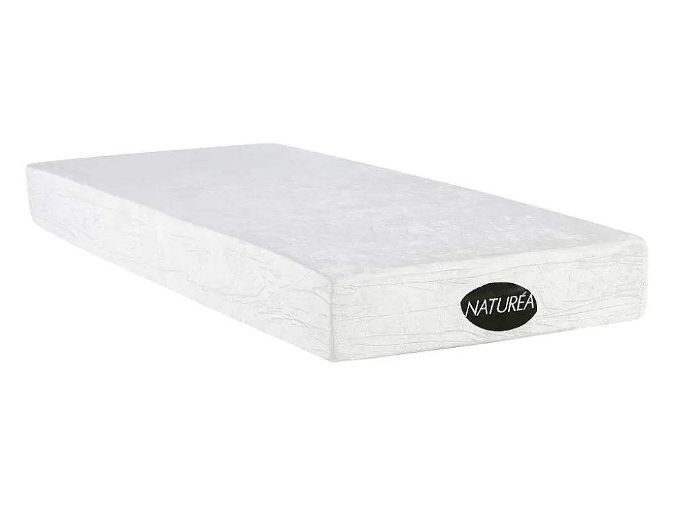 Lit électrique de relaxation tout plots + matelas mémoire de forme et bambou - 2 x 80 x 200 cm - Blanc - LYSIS III de NATUREA