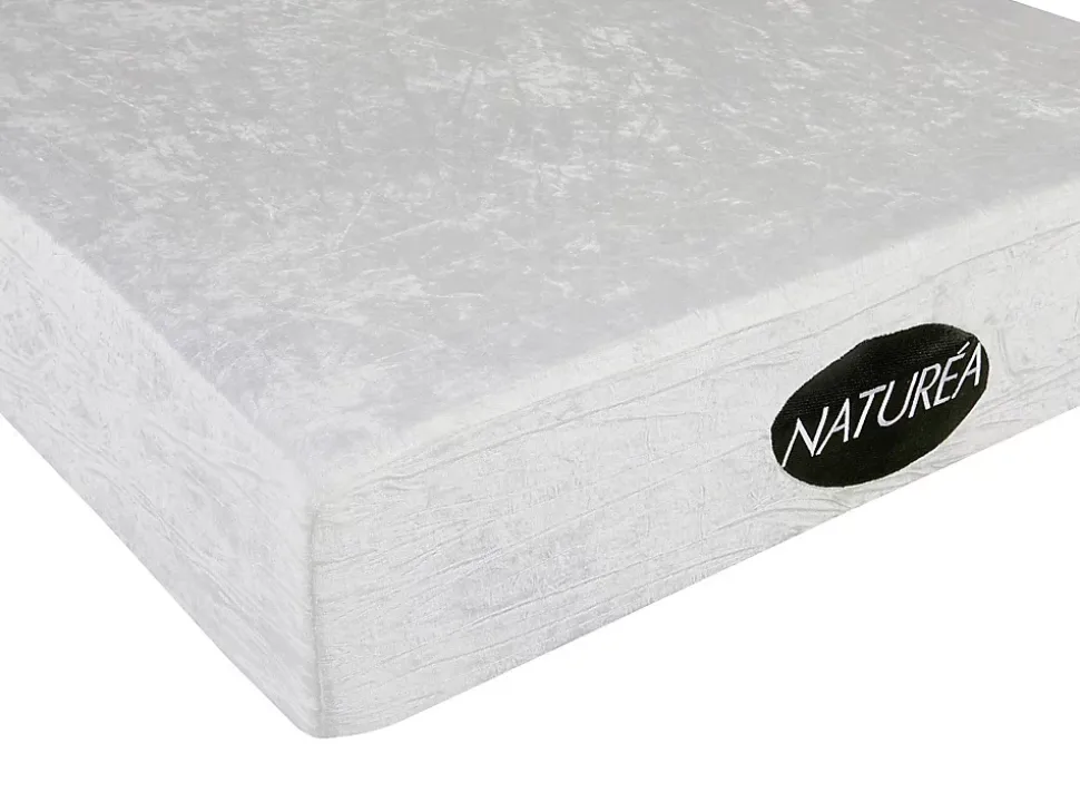 Lit électrique de relaxation tout plots + matelas mémoire de forme et bambou - 2 x 70 x 190 cm - Blanc - LYSIS III de NATUREA