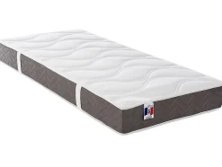 Lit électrique de relaxation déco tout plots + matelas 100% latex 3 zones - 2 x 70 x 190 cm - Tissu - Gris - JOFAR de YSMÉE