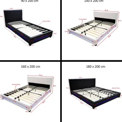 Lit LED ASTEROID blanc 160 x 200 cm