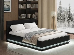 Lit LED avec coffre "Anastasia" 180 x 200 cm Noir