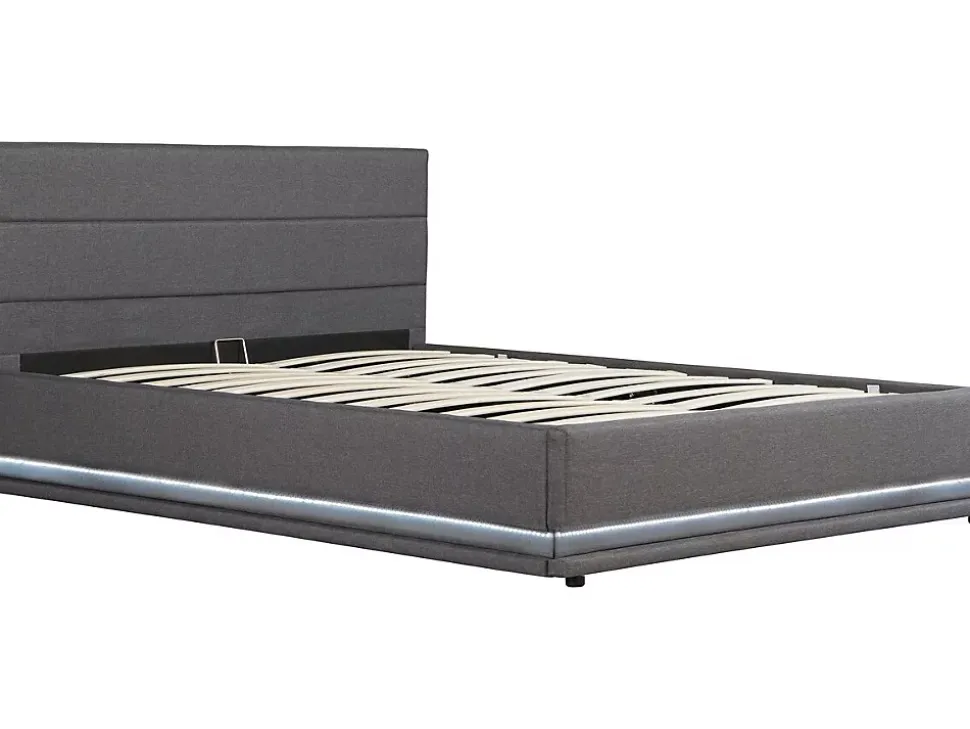 Lit LED avec coffre "Anastasia" 180 x 200 Gris foncé