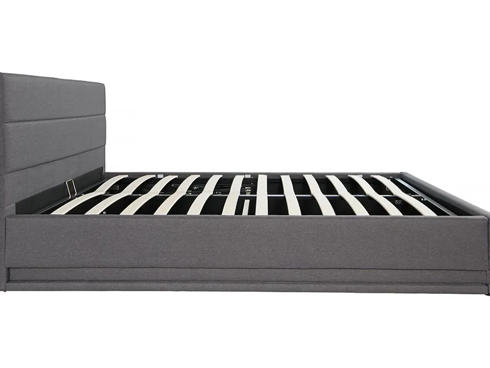 Lit LED avec coffre "Anastasia" 180 x 200 Gris foncé