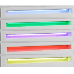 Lit LED double PINOT 140x190 cm, avec sommier, revêtement synthétique blanc