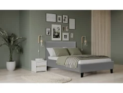 Lit "Lina" 90 x 190 cm Gris clair