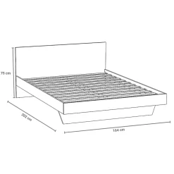 Lit LOFT 160x200 + 2 chevets + sommier + tête de lit / Blanc