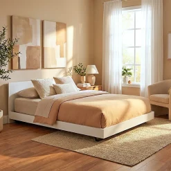 Lit LOFT 140x190 + 1 sommier + tête de lit / Blanc