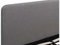 Lit louise habitat et jardin 203 x 148 x 90 cm en tissu cadre a lattes pour 2 personnes de couleur gris