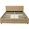 Lit LUGANO 160x200 + 1 sommier + 4 tiroirs / Beige
