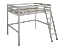 Lit mezzanine - 140 x 190 cm - Pin massif - Blanchi -GEDEON II