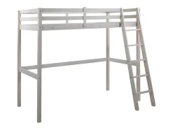 Lit mezzanine - 90 x 190 cm - Pin massif - Blanchi -GEDEON II