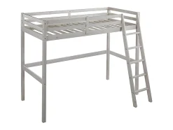 Lit mezzanine - 90 x 190 cm - Pin massif - Blanchi -GEDEON II