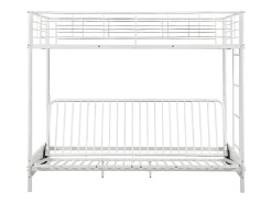 Lit mezzanine 90 x 190 cm - Avec banquette convertible - Métal - Blanc - MODULO V