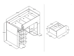 Lit mezzanine 90 x 190 cm avec rangements - Blanc - COLUMI