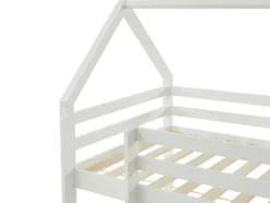 Lit mezzanine cabane 90 x 190 cm - Pin massif - Blanc - TARZIA