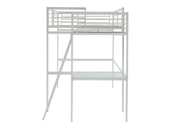 Lit mezzanine CASUAL II - 140 x 190 cm - plateforme bureau - Blanc