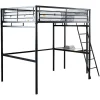 Lit mezzanine CASUAL II - 140 x 190 cm - plateforme bureau - Anthracite