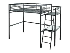 Lit mezzanine CASUAL II - 140 x 190 cm - plateforme bureau - Anthracite