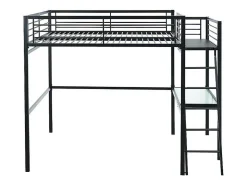 Lit mezzanine CASUAL II - 140 x 190 cm - plateforme bureau - Anthracite