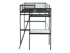 Lit mezzanine CASUAL II - 140 x 190 cm - plateforme bureau - Anthracite