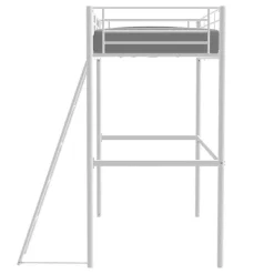 Lit mezzanine ELIOT 90 x 190 cm - Métal - Sommier inclus - Blanc