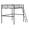 Lit mezzanine en metal - Noir - Sommier inclus - 140 x 200 cm - ELIOT