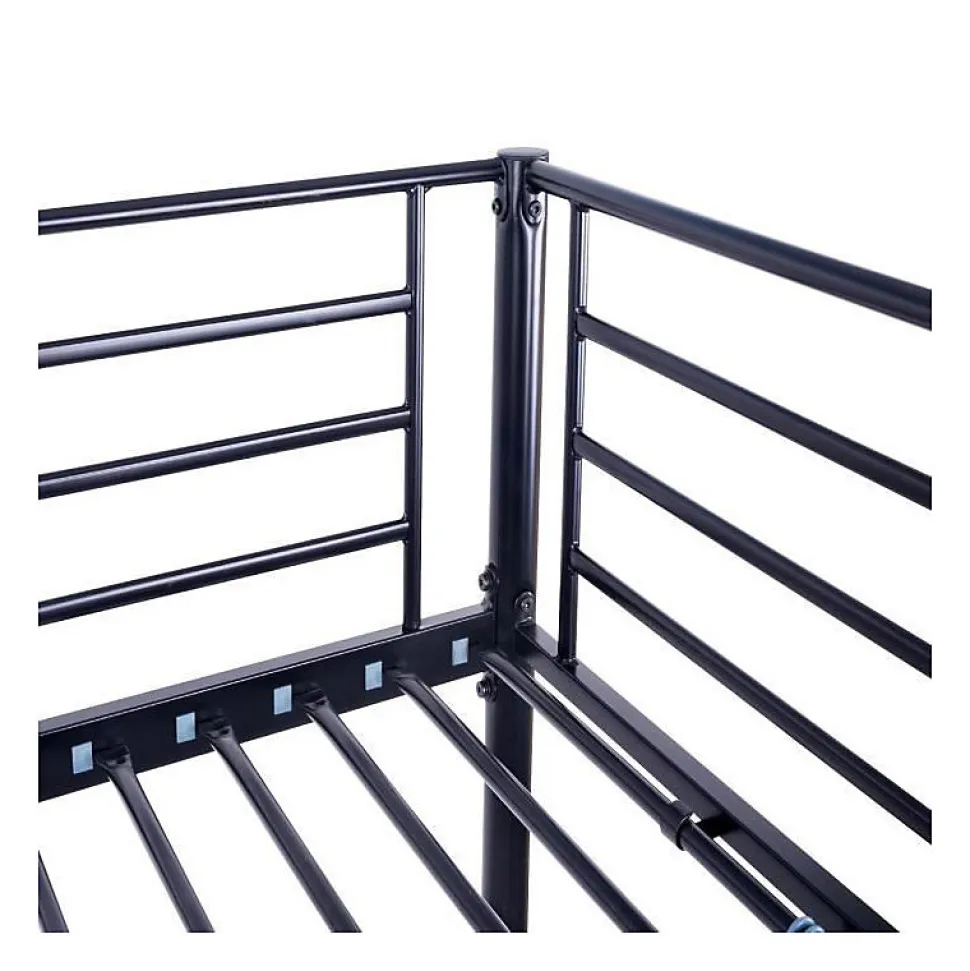 Lit mezzanine en metal - Noir - Sommier inclus - 140 x 200 cm - ELIOT