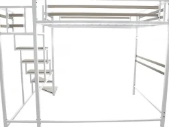 Lit mezzanine en métal avec escalier