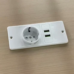 Lit mezzanine en métal 140x200 cm - Avec LED - Bureau et étagère de rangement - Port USB - Blanc (sans matelas)