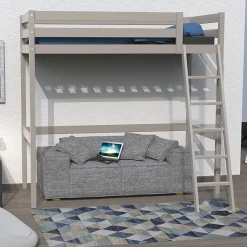 Lit mezzanine STUDIO 90x190 + 1 sommier / Gris Taupe