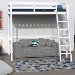 Lit mezzanine STUDIO 90x190 + 1 sommier / Blanc