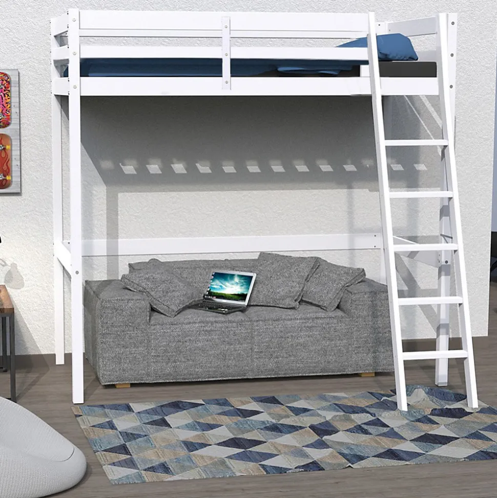 Lit mezzanine STUDIO 90x190 + 1 sommier / Blanc