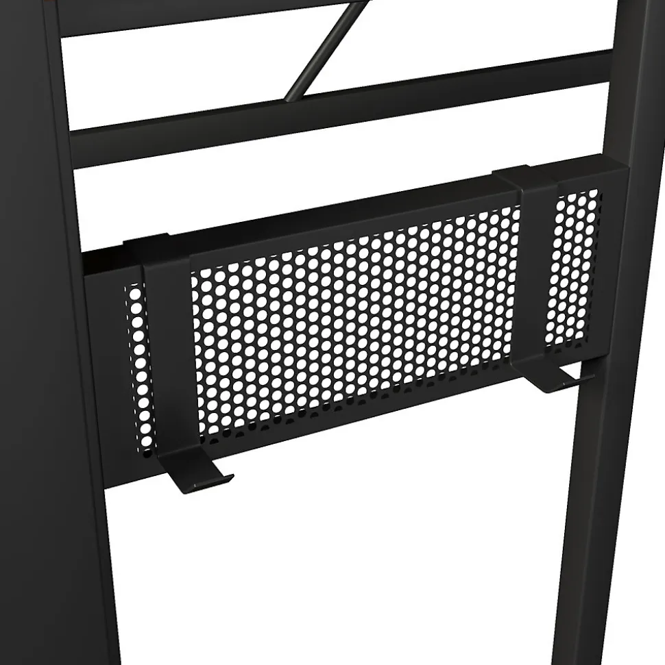 Lit Mezzanine 90x200 cm - Bureau Intégré, Éclairage LED Réglable et Panneau Perforé - USB, Type-C et 2 Prises - Métal + MDF - Noir