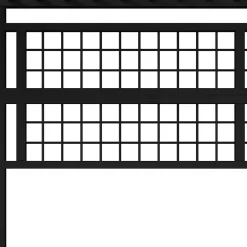 Lit Mezzanine 140x200 cm - LED Intégrée, Étagères et Rangements avec Portant Vêtements, Espace Ouvert sous Lit, Métal/MDF, No