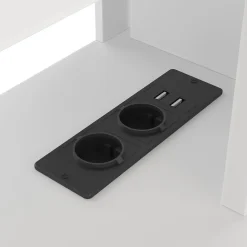 Lit mezzanine 140x200 cm - Lit avec bureau intégré et LED 16 s - Pin et MDF - Sans matelas - Blanc