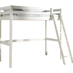 Lit Mezzanine 90x200 Sommier Inclus Vipack Pino - Blanc